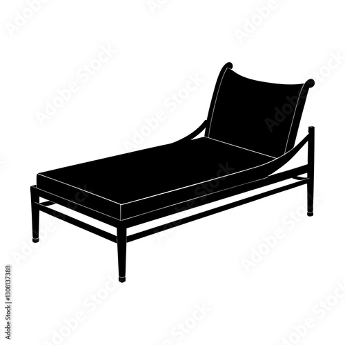 Daybed silhouette vector