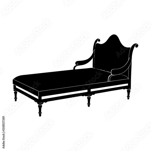 Daybed silhouette vector