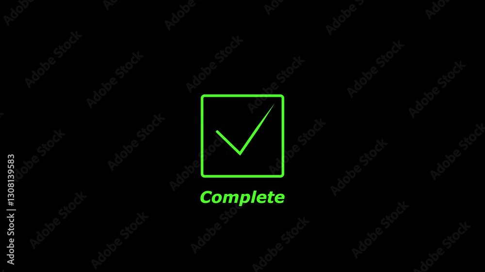 Check mark animation icon. complete tick mark icon animation Check mark animation icon. complete tick mark icon animation