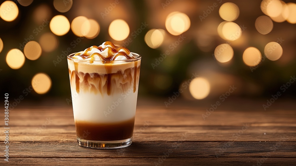 A delectable drink overflowing with rich caramel sauce and whipped cream topped with tempting garnishes perfect for sweet tooth lovers A delectable drink overflowing with rich caramel sauce and whipped cream topped with tempting garnishes perfect for sweet tooth lovers