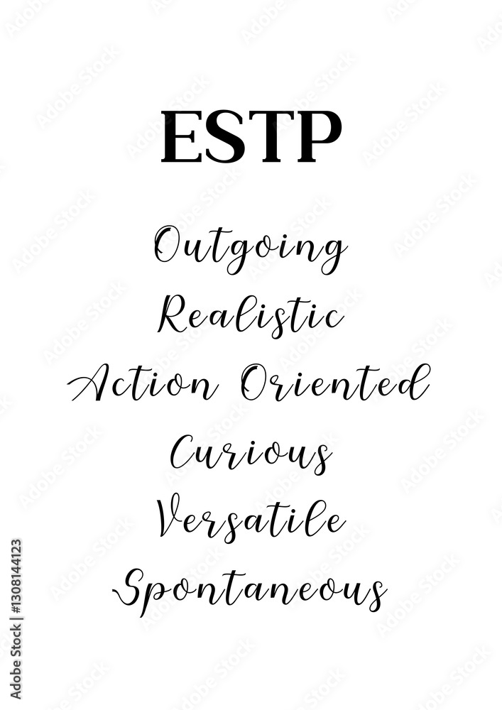 Obraz premium business word, MBTI, ESTP