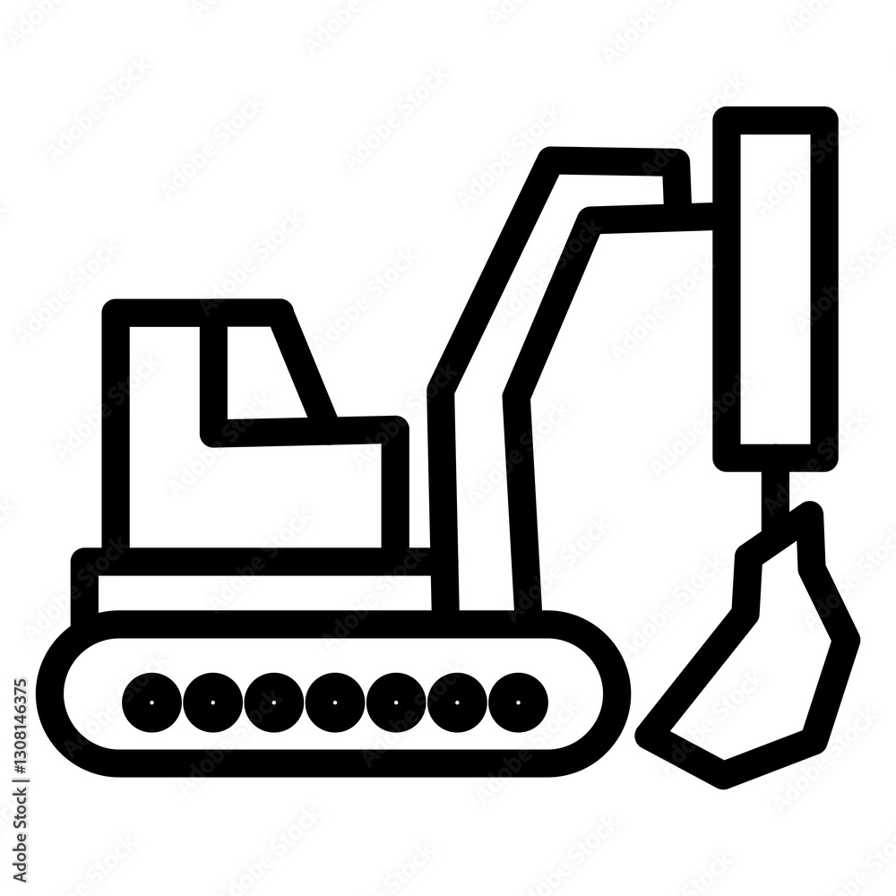 Naklejka premium excavator vector illustration