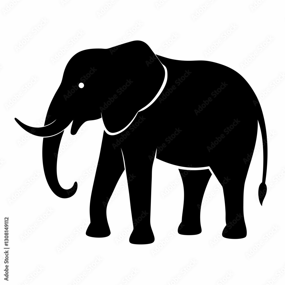 An elephant safari animal vector on white background. An elephant safari animal vector on white background.