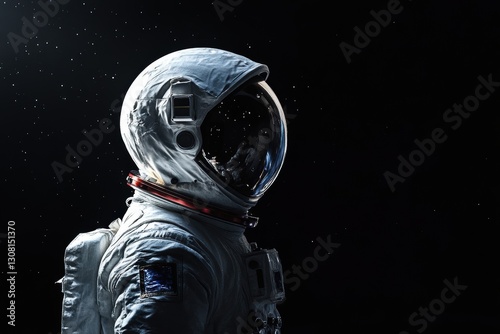 An astronaut floats in the vastness of space, surrounded by a starry backdrop. Their visor reflects distant stars, embodying themes of exploration and innovation.