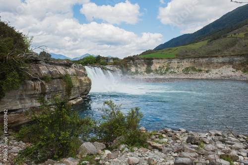 Maruia Falls New Zealand, located in Murchison area in Nelson Tasman Region