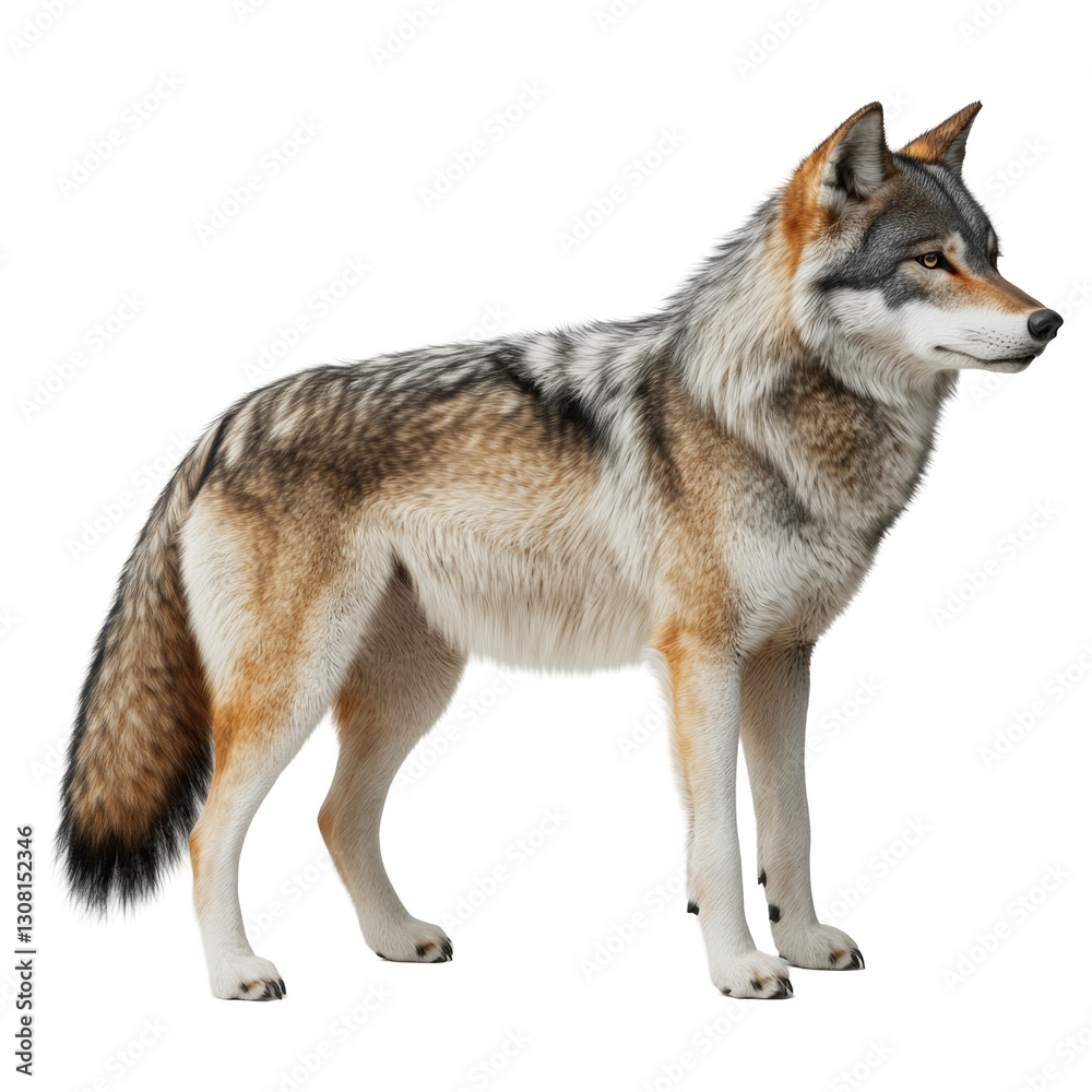 Obraz premium Wolf isolated on white or transparent background 