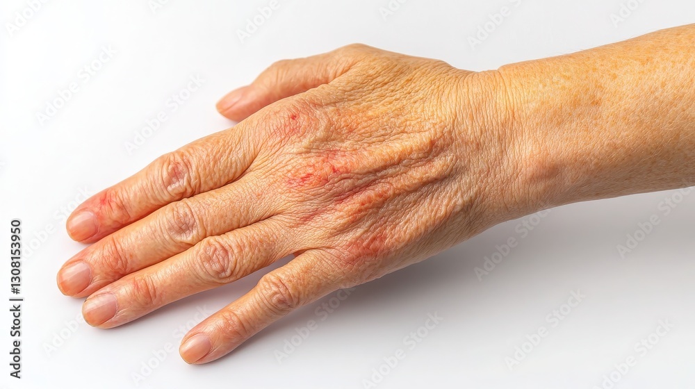 Detailed Close-Up of Elderly Hand with Skin Roughness and Veins Detailed Close-Up of Elderly Hand with Skin Roughness and Veins
