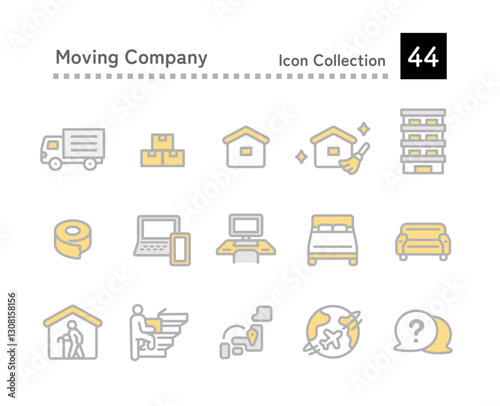 Moving company related icon illustration