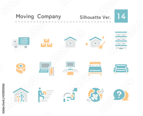 Moving company related icon illustration