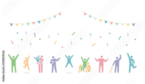 A simple illustration of a person expressing joy