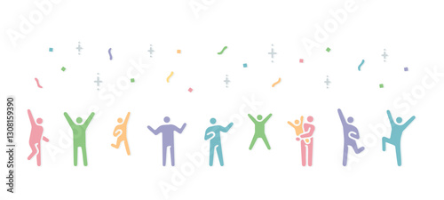 A simple illustration of a person expressing joy