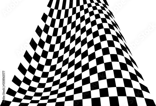 Warped Checkered Grid Pattern Background Illustration Vector