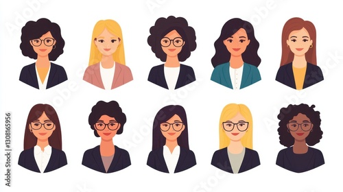 A professional International Womenâ€™s Day icon featuring women in leadership roles.