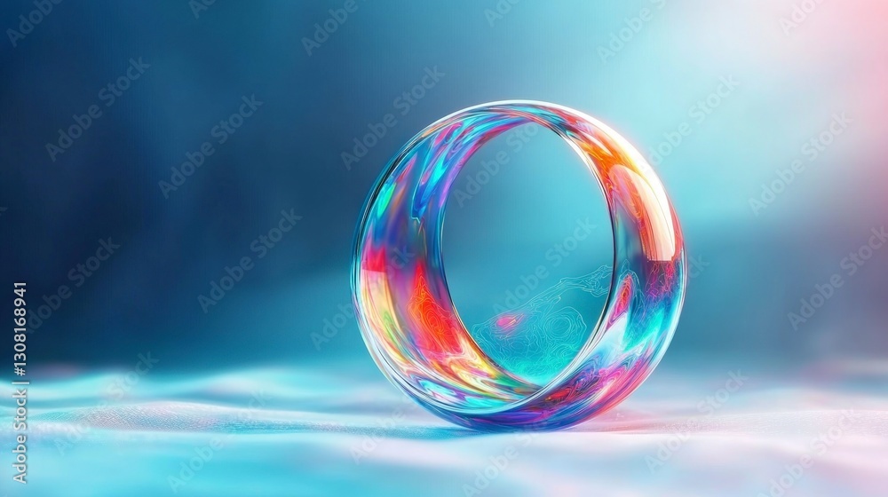 Holographic Glass Orb Abstract 3D Render Neon Gradient Background Wallpaper Holographic Glass Orb Abstract 3D Render Neon Gradient Background Wallpaper