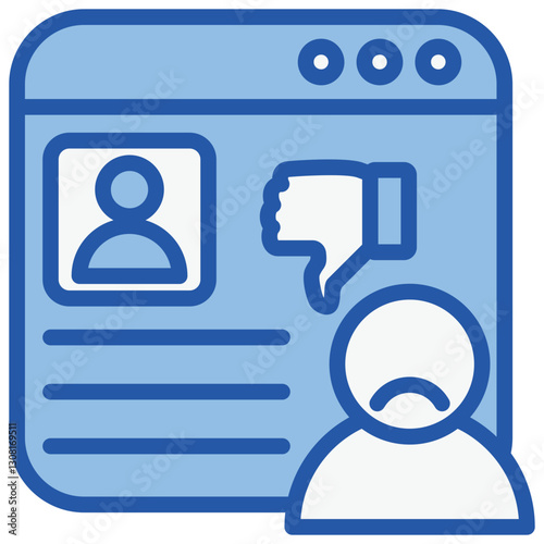 Denigration Blue White Icon