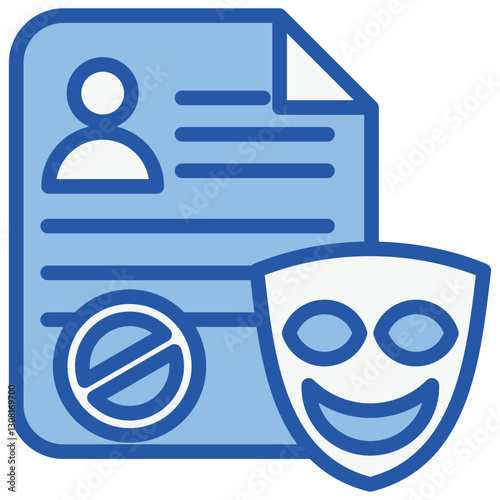 Misrepresentation Blue White Icon