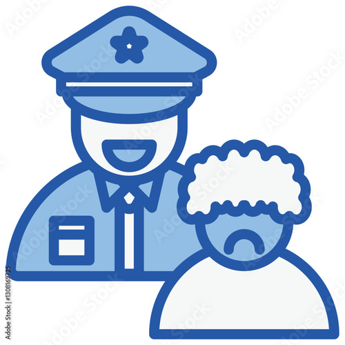 Racial Profiling Blue White Icon