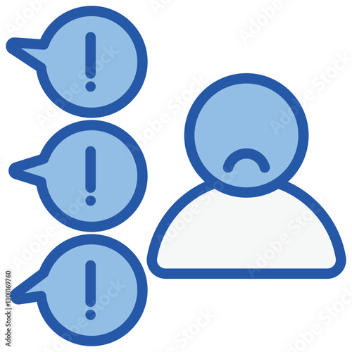 Discrimination Blue White Icon