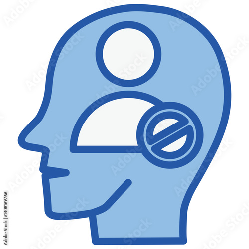 Prejudice Blue White Icon