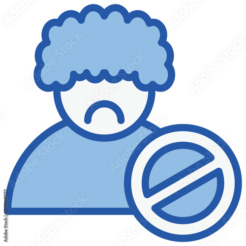 Racism Blue White Icon