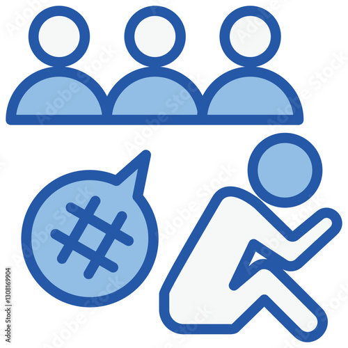 Alienation Blue White Icon
