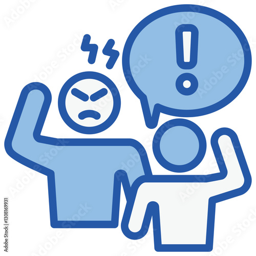 Hostility Blue White Icon