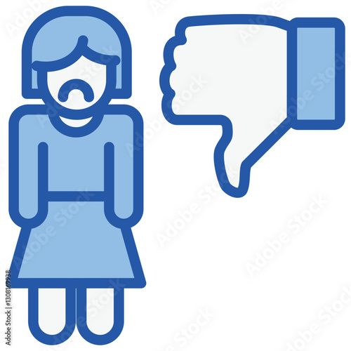 Sexism Blue White Icon