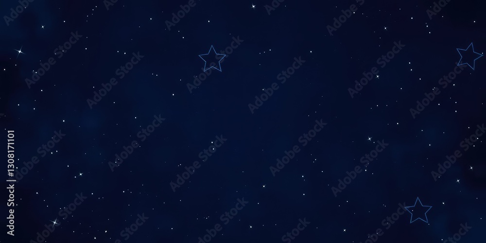 Obraz premium Midnight Blue Velvet Wallpaper Background with Stars Description, stars, galaxy, celestial