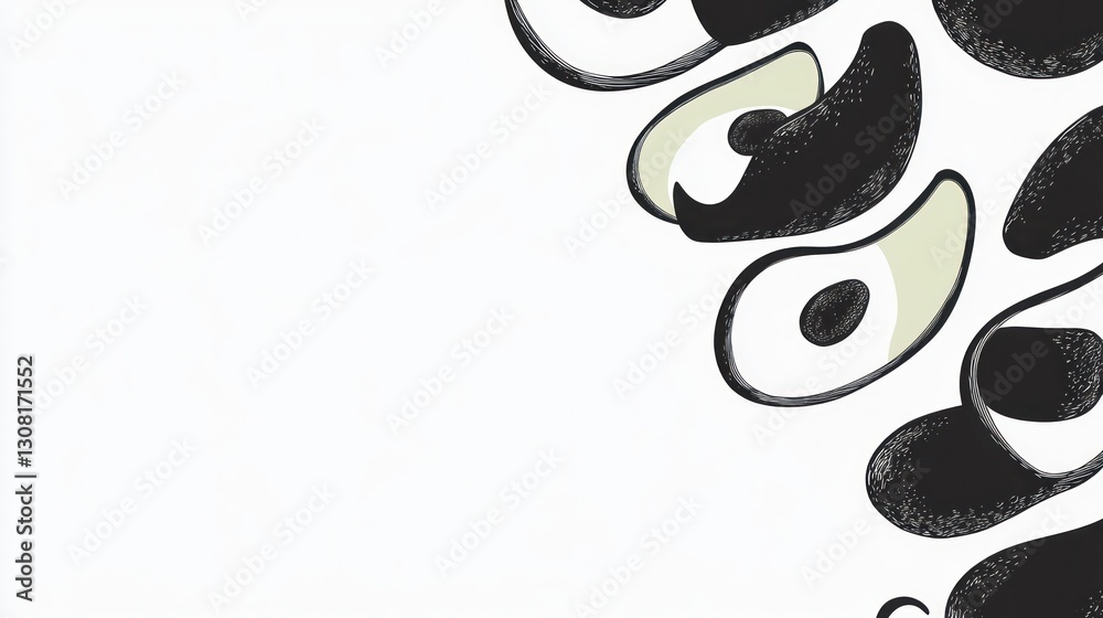 Abstract organic shapes, artistic background design, potential graphic element use