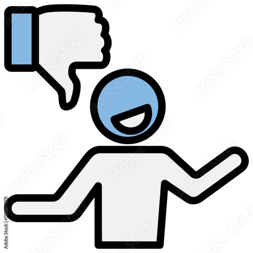 Disparagement Blue Black Icon