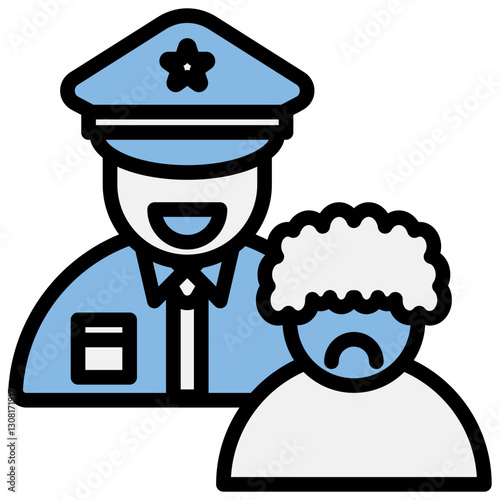 Racial Profiling Blue Black Icon
