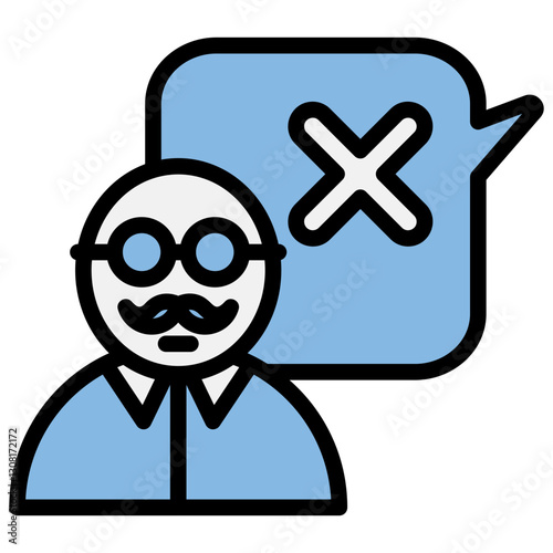 Ageism Blue Black Icon