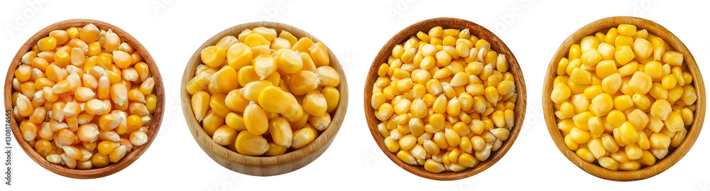 Set of corn kernels isolated on transparent background Set of corn kernels isolated on transparent background