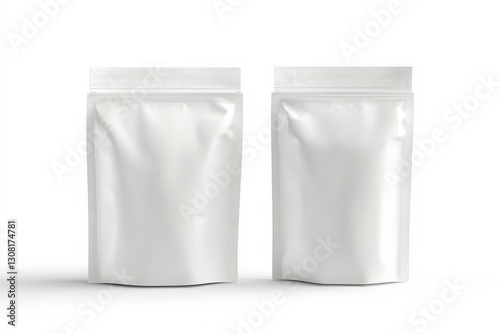 Obraz na płótnie Blank White Packaging Pouches for Studio Shot. w salonie
