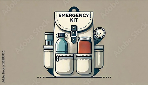 minimalist illustration of a backpack labeled 