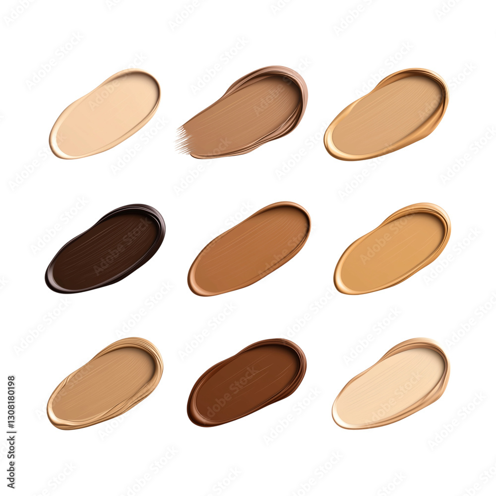 Fototapeta premium Collection of Foundation Swatches in Different Skin Tones 