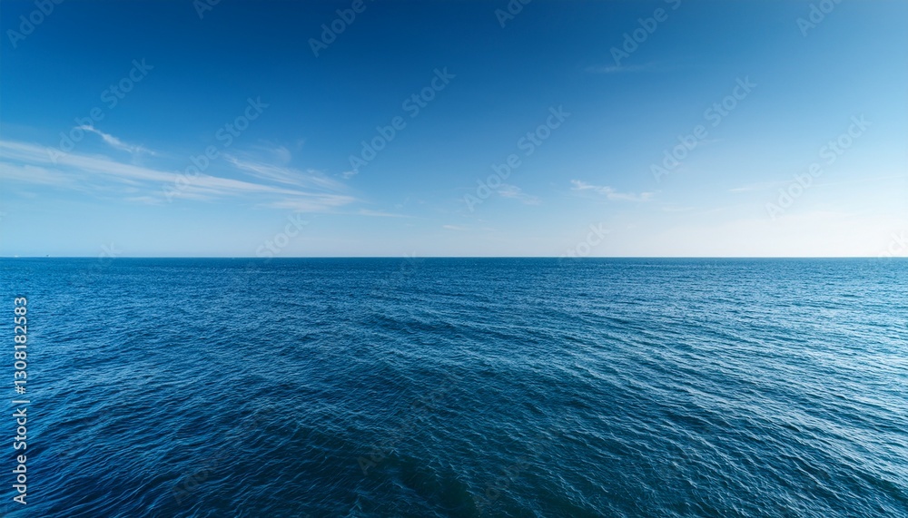 Obraz premium simple background of blue salt water of the sea and the sky on the horizon ideal for a natural background