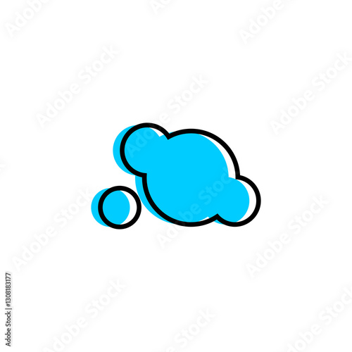 small cloud icon with outline