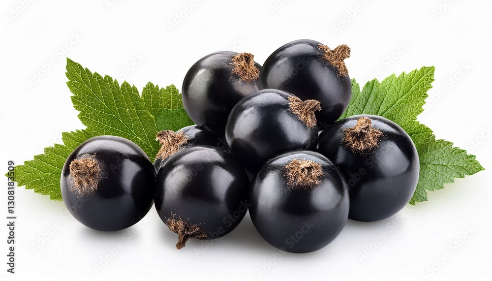 fresh black currants with leaf isolated on white background with clipping path fresh black currants with leaf isolated on white background with clipping path