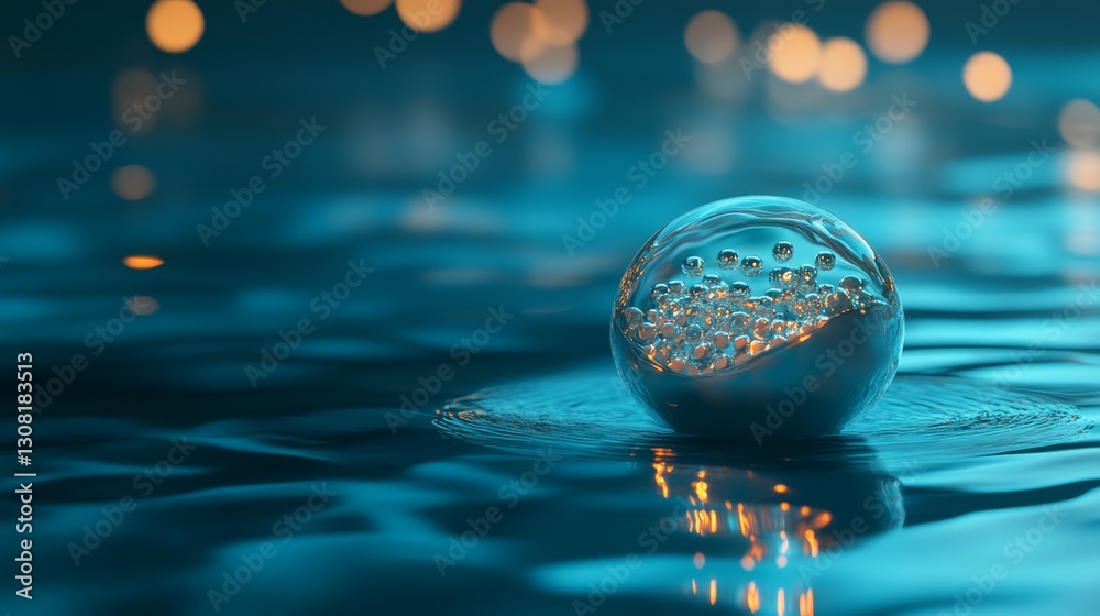 Captivating artistic depiction of a liquid-filled bubble containing standard abstract studio digital art close-up surreal concept Captivating artistic depiction of a liquid-filled bubble containing standard abstract studio digital art close-up surreal concept