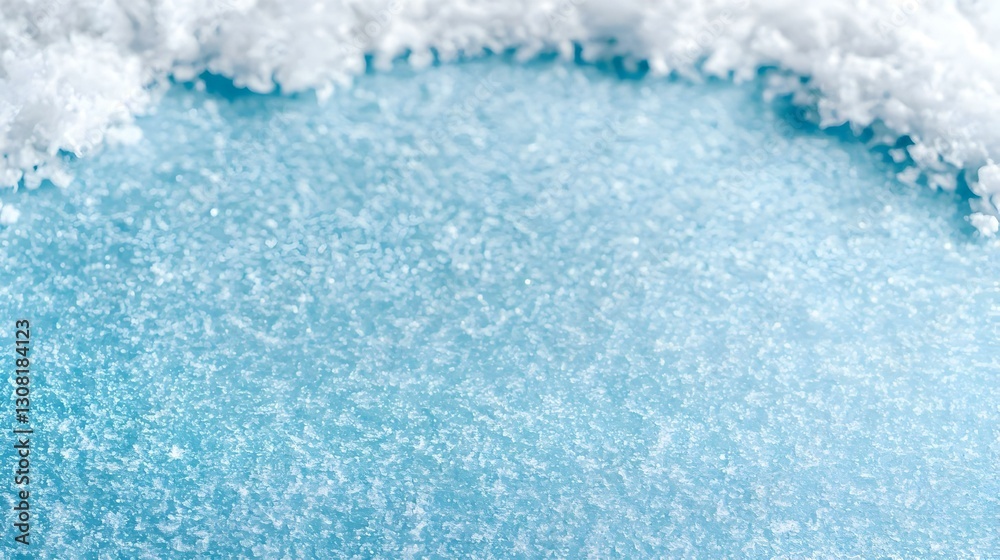 Obraz premium Glimmering Snowflakes on Icy Blue Surface with Soft White Texture