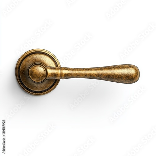 Elegant Antique Door Handle With Ornate Details, Generative AI.