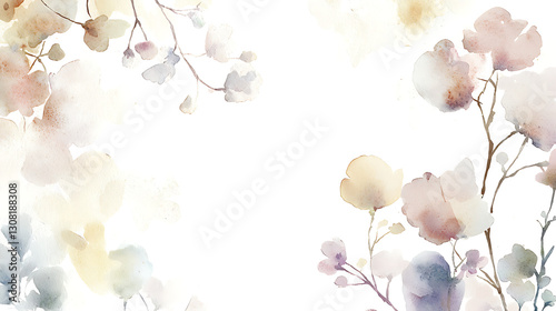 Fototapeta Naklejka Na Ścianę i Meble -  A watercolor painting of flowers with a white background