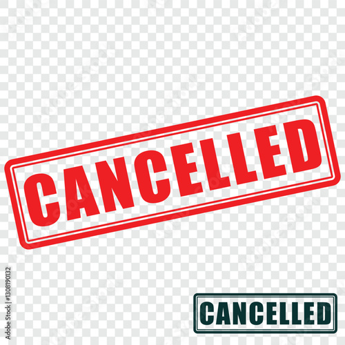 Cancelled rubber stamp vector