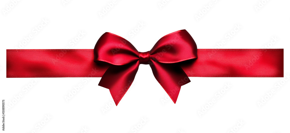 Red Ribbon Bow on White Background for Decoration. Red Ribbon Bow on White Background for Decoration.