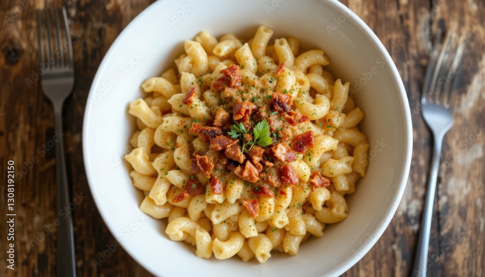 Creamy Mac & Cheese with Crispy Bacon - Comfort food Creamy Mac & Cheese with Crispy Bacon - Comfort food