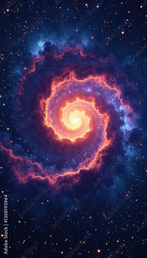 Fototapeta premium Brilliant spiral arms, countless stars shine brightly , night, deep space, photo