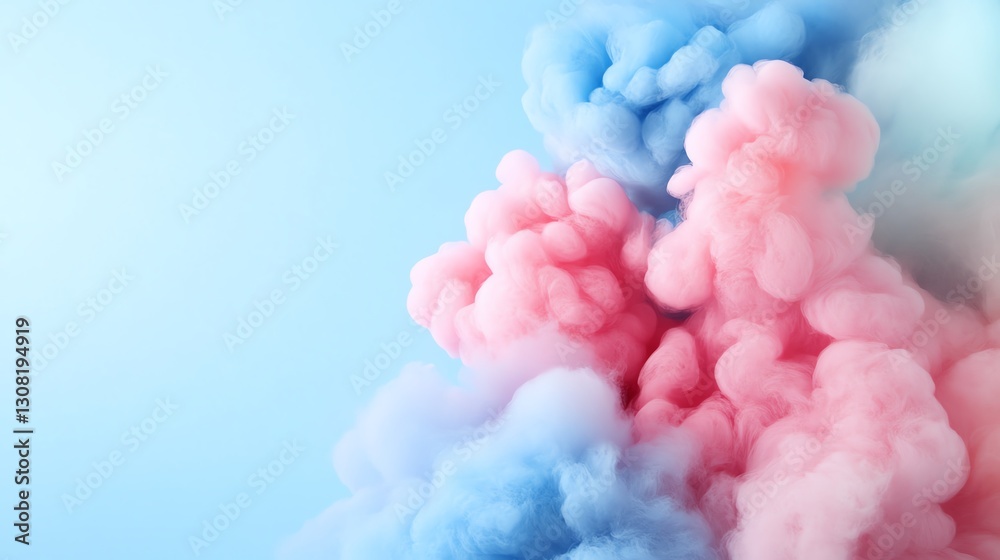 Fototapeta premium Pastel cotton candy clouds with a surreal dreamy feel, whimsical abstract background