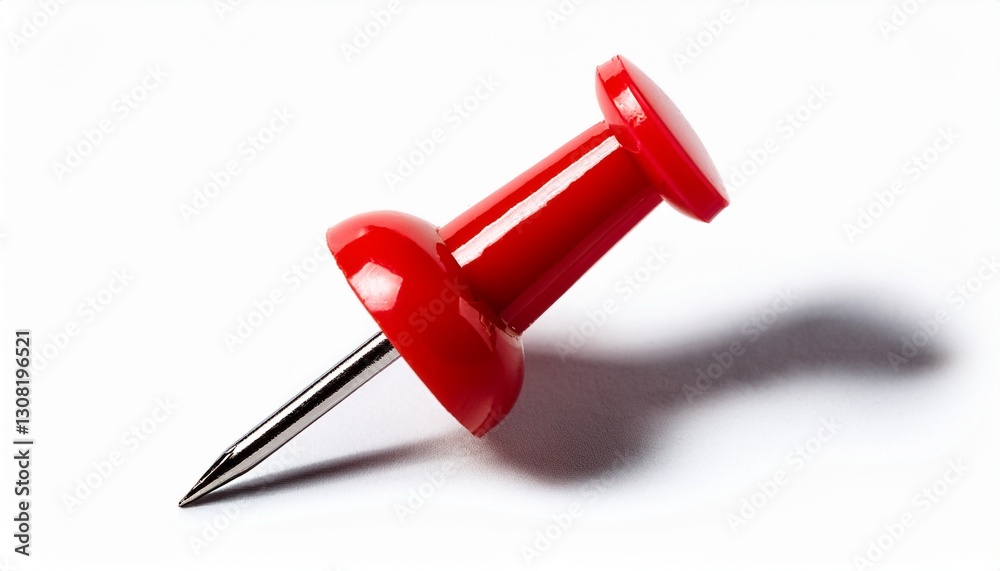 red pushpin with shadow isolated on white background red pushpin with shadow isolated on white background
