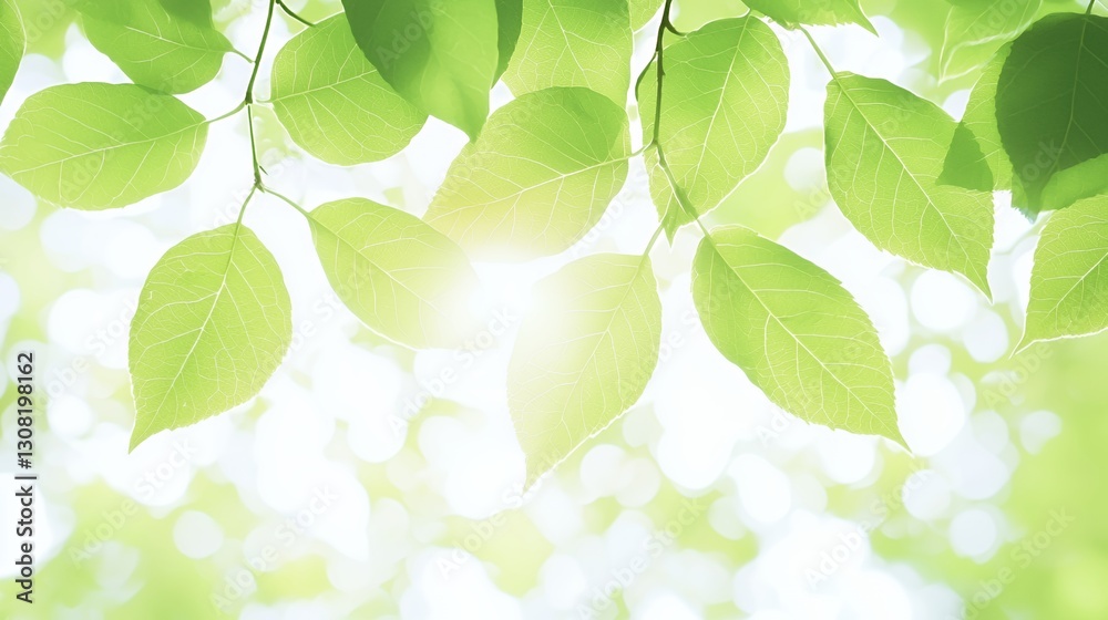 Bright Green Leaves Basking in Sunlight Bright Green Leaves Basking in Sunlight